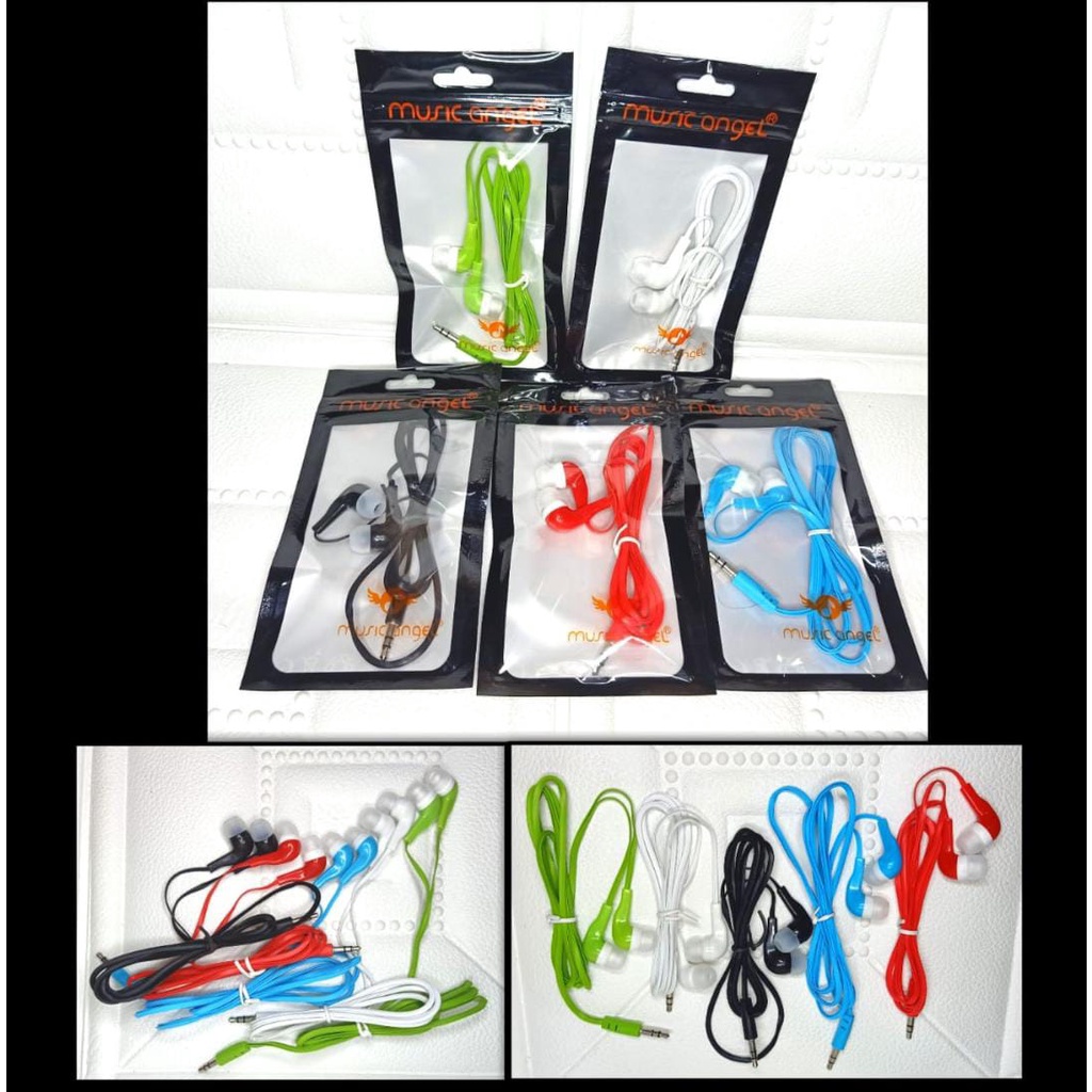 headset earphone handsfree music angel + pack klip original termurah