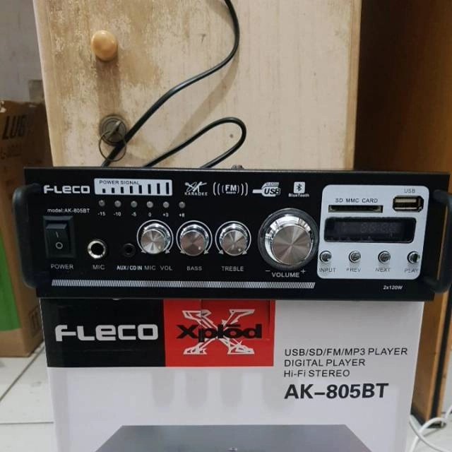 COD Amplifier FLECO AK-805BT Bluetooth Stereo Ampli + USB + FM Radio//AMPLI KARAOKE FLECO AK-805BT
