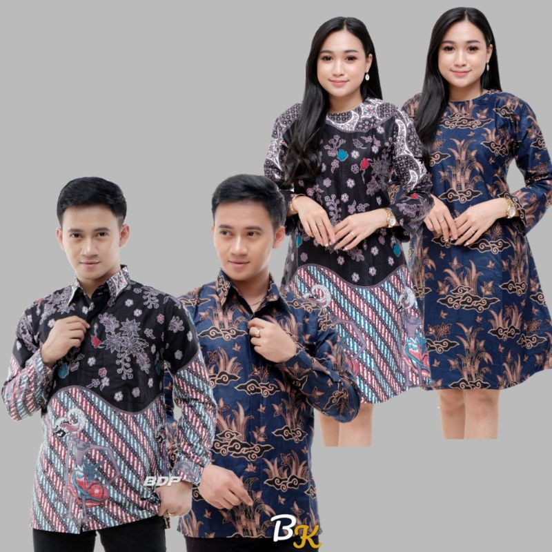 Tunik batik kemeja batik seragaman  biru Navi