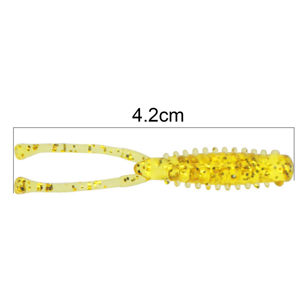 [Jianxin] 10pcs / Set Umpan Pancing Bionik Lembut Ekor Ganda 4.2cm