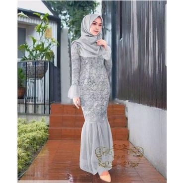 Gamis Perempuan Dewasa Terbaru Maxi Christalia Matt Brokat Furing tille Ukuran Jumbo Model Kekinian Good qualty premium