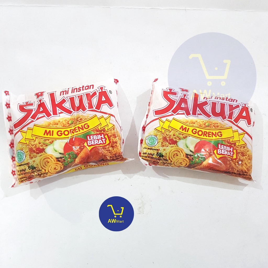 MIE SAKURA 60 GRAM GORENG -  MIE INSTAN SAKURA 60GR