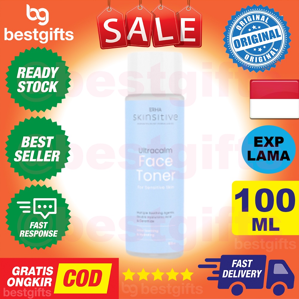 ERHA SKINSITIVE ULTRACALM FACE TONER FOR SENSITIVE SKIN KULIT WAJAH SENSITIF MENENANGKAN KULIT IRITASI 100 ML