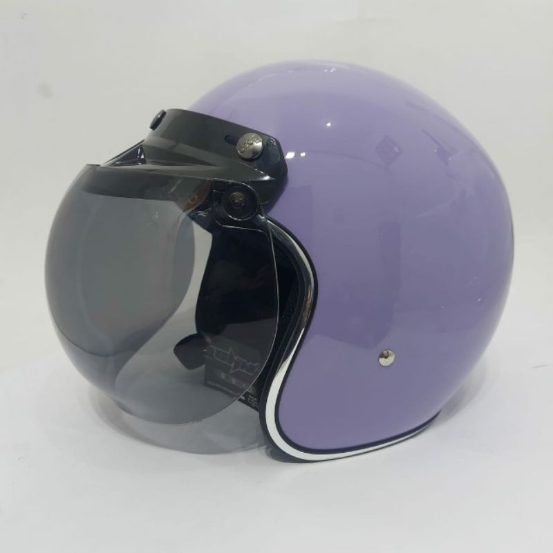 Helm Retro GHM List  Crom Pria/Wanita Dewasa Ungu glosy