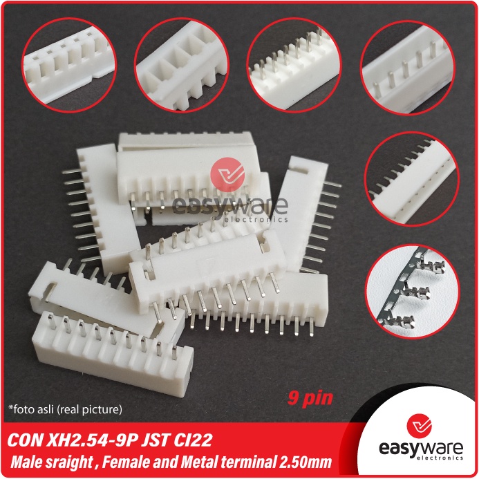 1 SET Connector JST XH2.54-9P Straight Header 2.54mm CI22 9 pin Straight