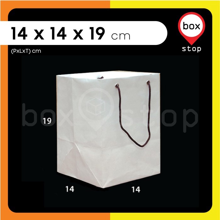 

Paper Bag Polos - PaperBag Kue Kering- PUTIH - 14x14x19 cm (12 pcs)