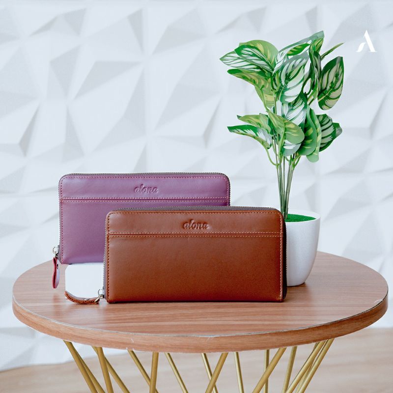 ALONA LEATHER - Dompet panjang kulit sapi asli Alona Fiorra Wallet