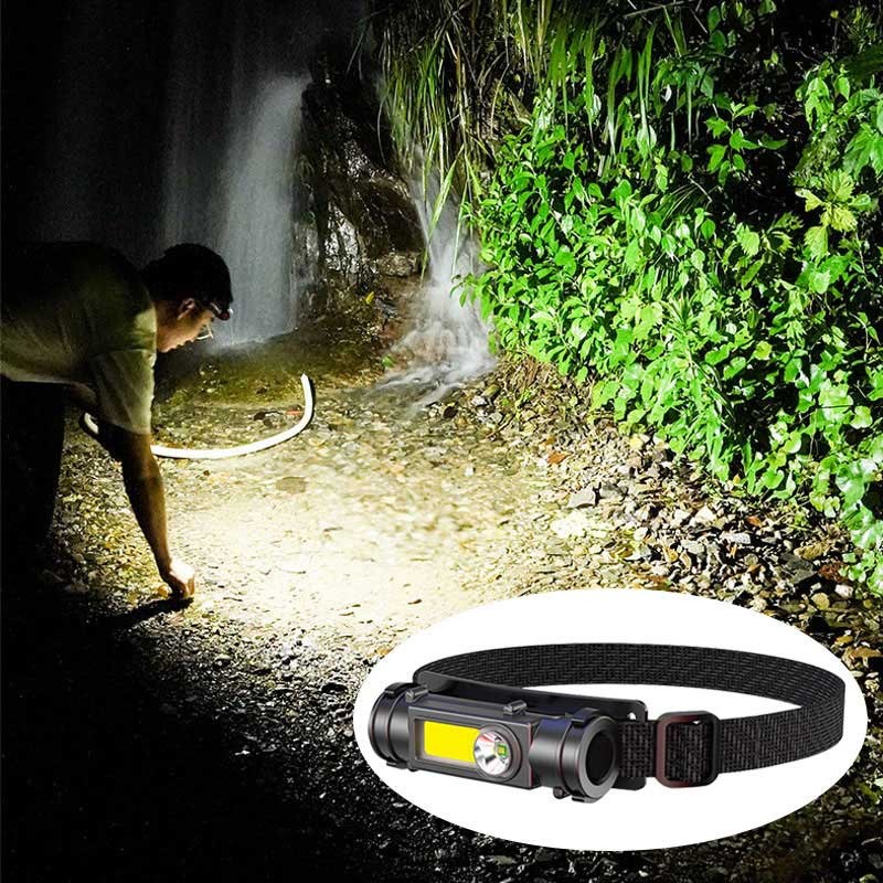 Senter Kepala Led Usb Super Terang Senter Tahan Air Rechargeable 3 Mode Headlight LED 3 Mode COB