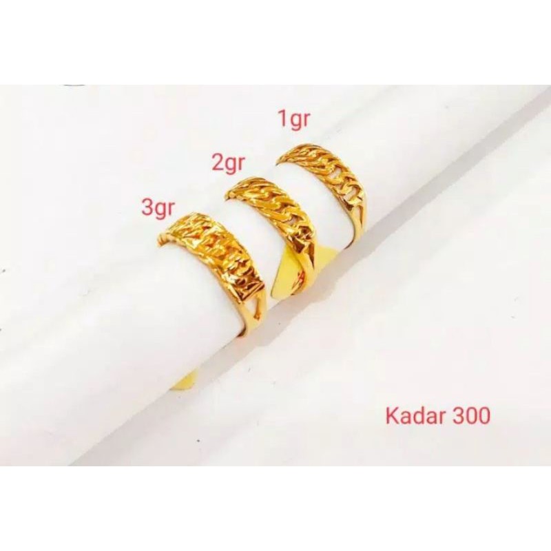 cincin anyam cincin 1/2 rantai emas asli kadar 300%