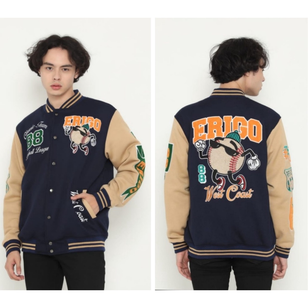 JAKET PRIA - JAKET ERIGO VARSITY  - JAKET BOMBER BASEBALL
