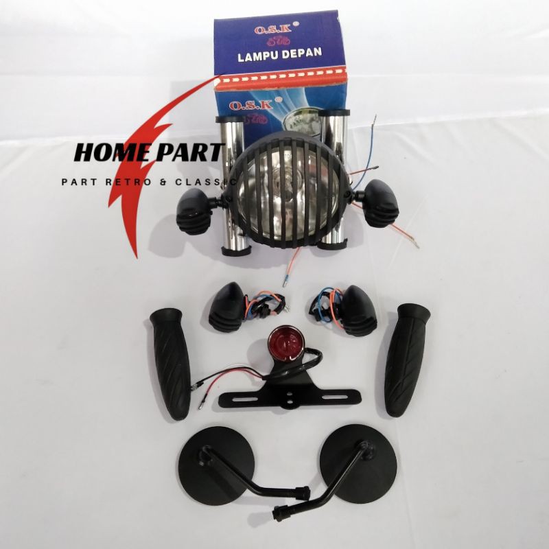 PAKET LAMPU JAPSTYLE  GRIP DAN SPION JAPSTYLE