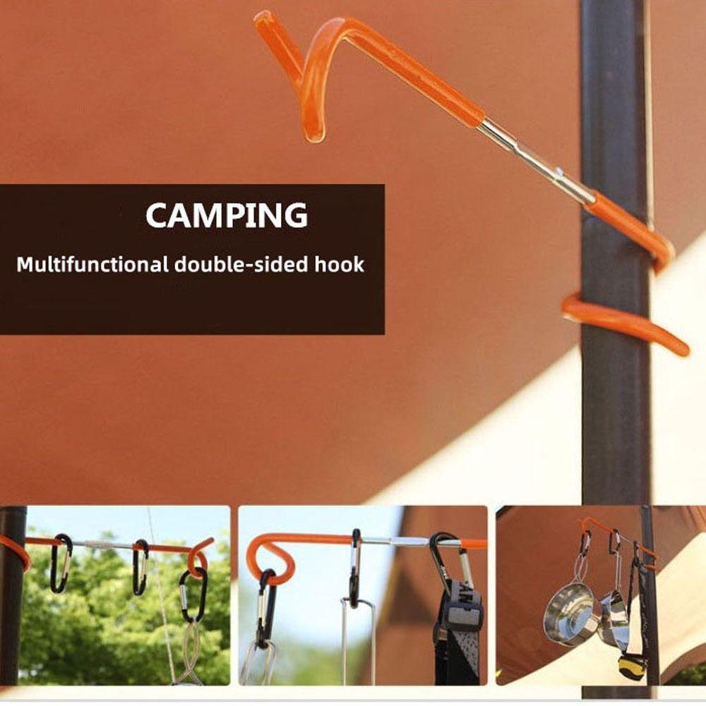 Lanfy Outdoor Lamp Holder Hook Portable Tahan Lama Non-slip Tiang Menempatkan Hook Metal Pole Hooks Canopy Pole Lamp Klip Lamp Hanger