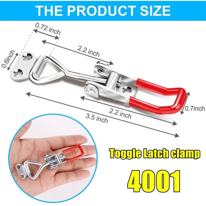 4001 Adjustable Toggle latch clamp 330Lb klem togel pintu box lemari