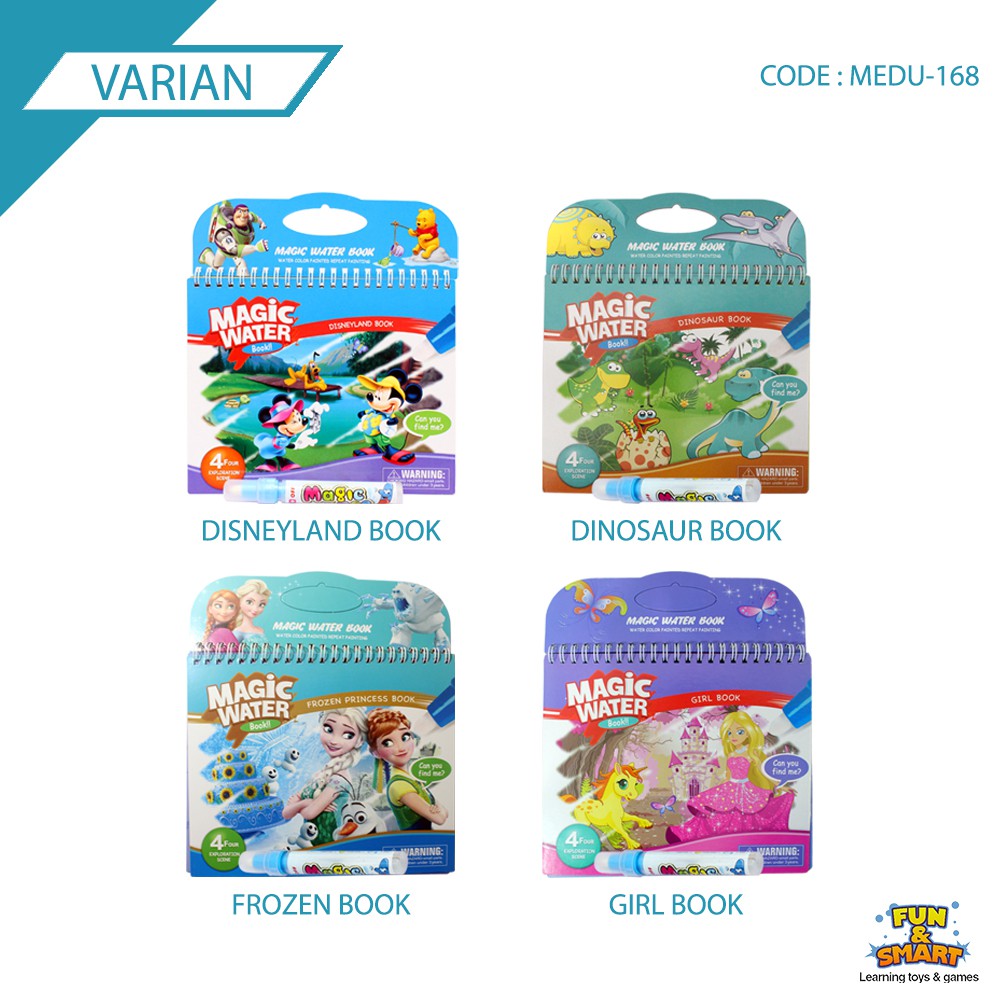 Mainan anak buku mewarnai MAGIC WATER BOOK BUKU CAT AIR