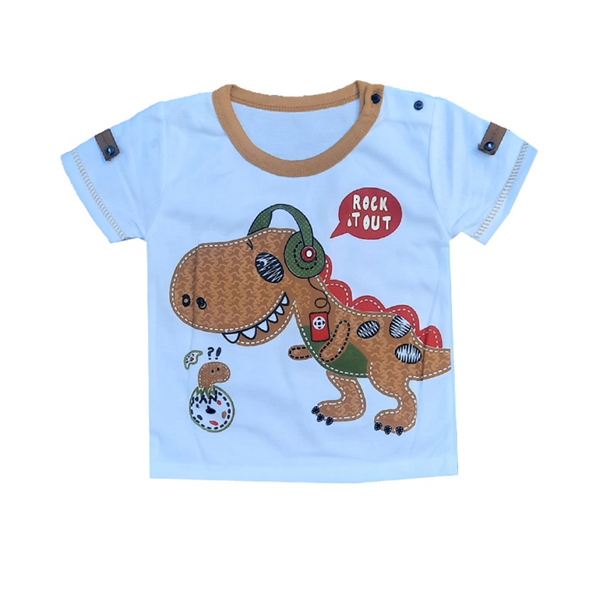 Setelan Pendek Baju Bayi Laki-laki size 0-6 Bulan MOTIF DINOSAURUS