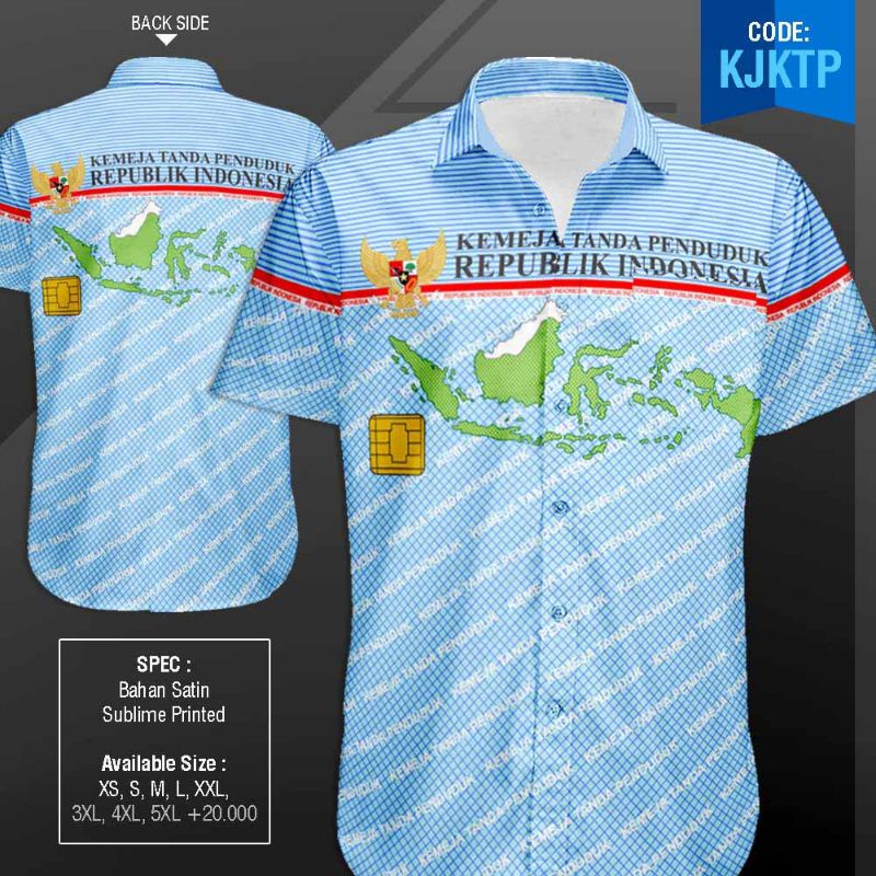 KEMEJA UNIK MOTIF KTP, SEMEN, PECEL LELE, AYAM, BAYI. Unik dan Beda, cocok untuk kerja dan hadiah
