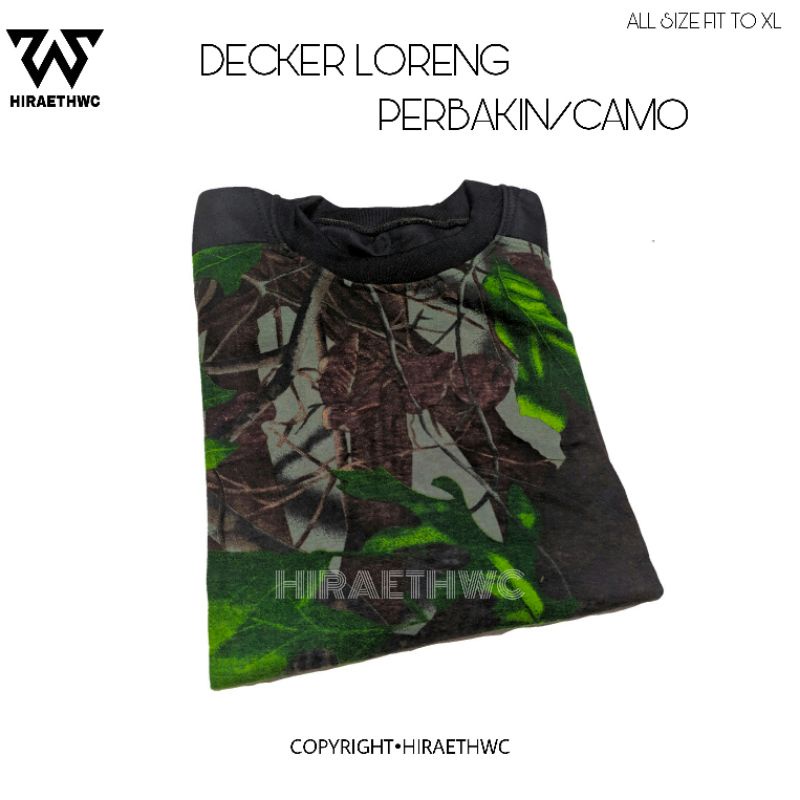 KAOS DEKER LORENG CAMO PERBAKIN BAJU KAMUFLASE BERBURU LENGAN PANAJANG  [TERMURAH]