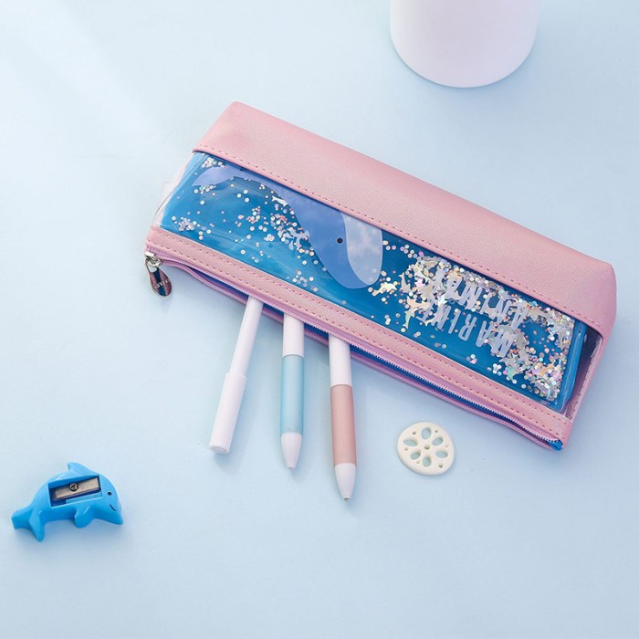 

(TERLARIS) Marine Animal Shiny Quicksand Pencil Case [CREATIV] - POLAR BEAR