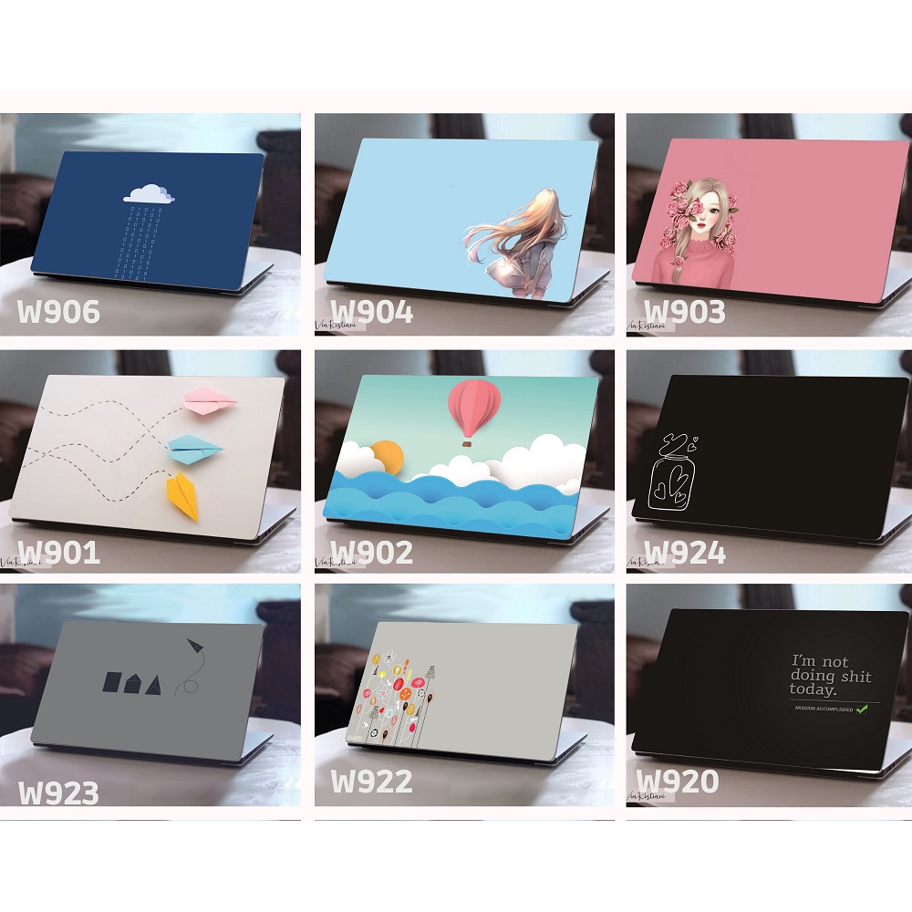 Garskin Laptop Anti Gores 17 Inch  Cover Full Protector Semua Motif Mewah Minimalis Pastel Floral Elegant