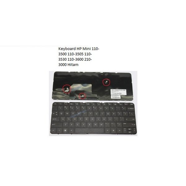 Keyboard HP Mini 110-3500 hp mini 110-3505 hp mini 110-3530 hp mini 110-3600 hp mini 210-3000 Hitam