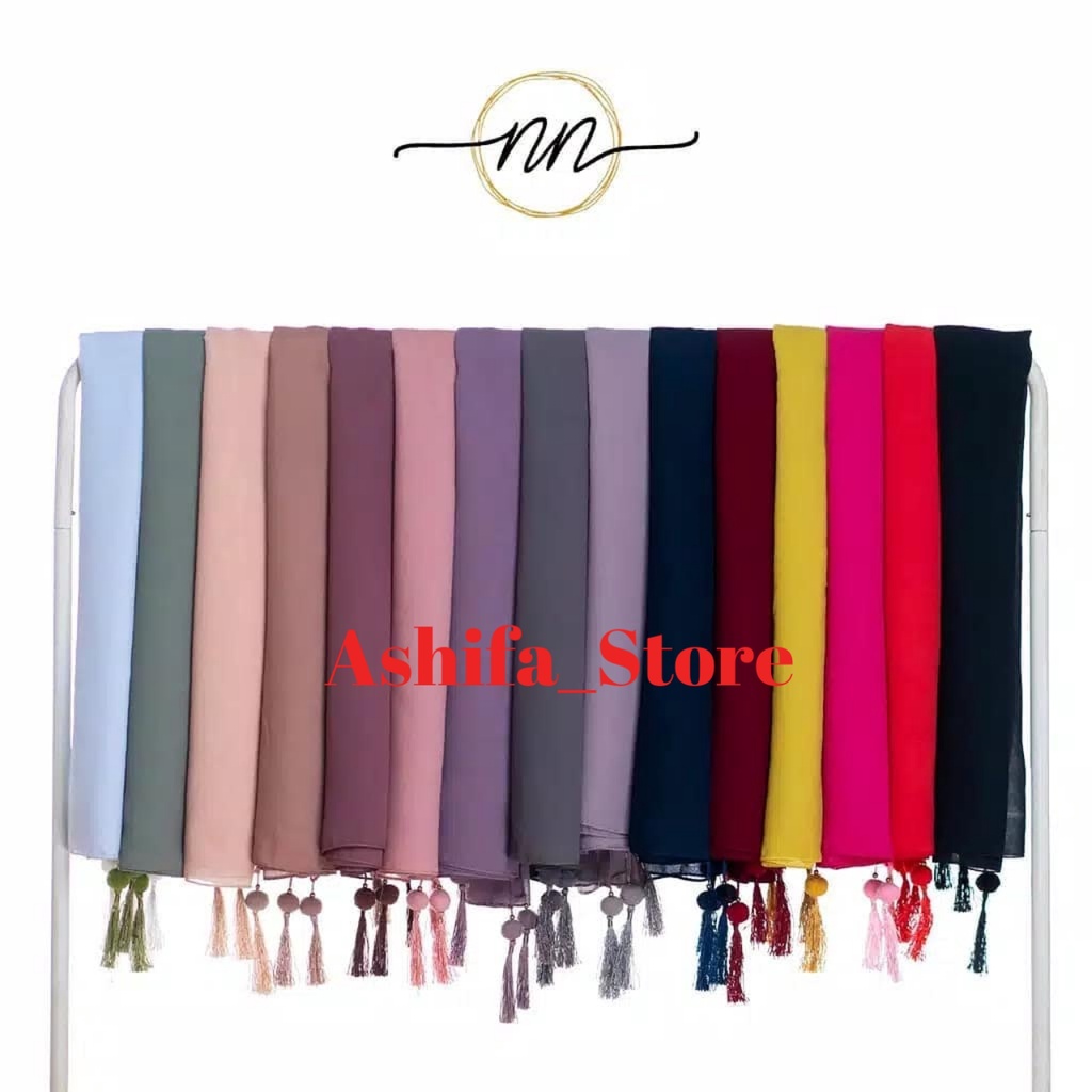 Hijab Segiempat Bella Pom Pom Warna Terlengkap / Kerudung Segiempat Pom-pom warna telengkap / Jilbab Segiempat Pompom warna telengkap / Jilbab Hijab Kerudung Segiempat Terbaru Trend Produk Terbaik Warna Terlengkap-4