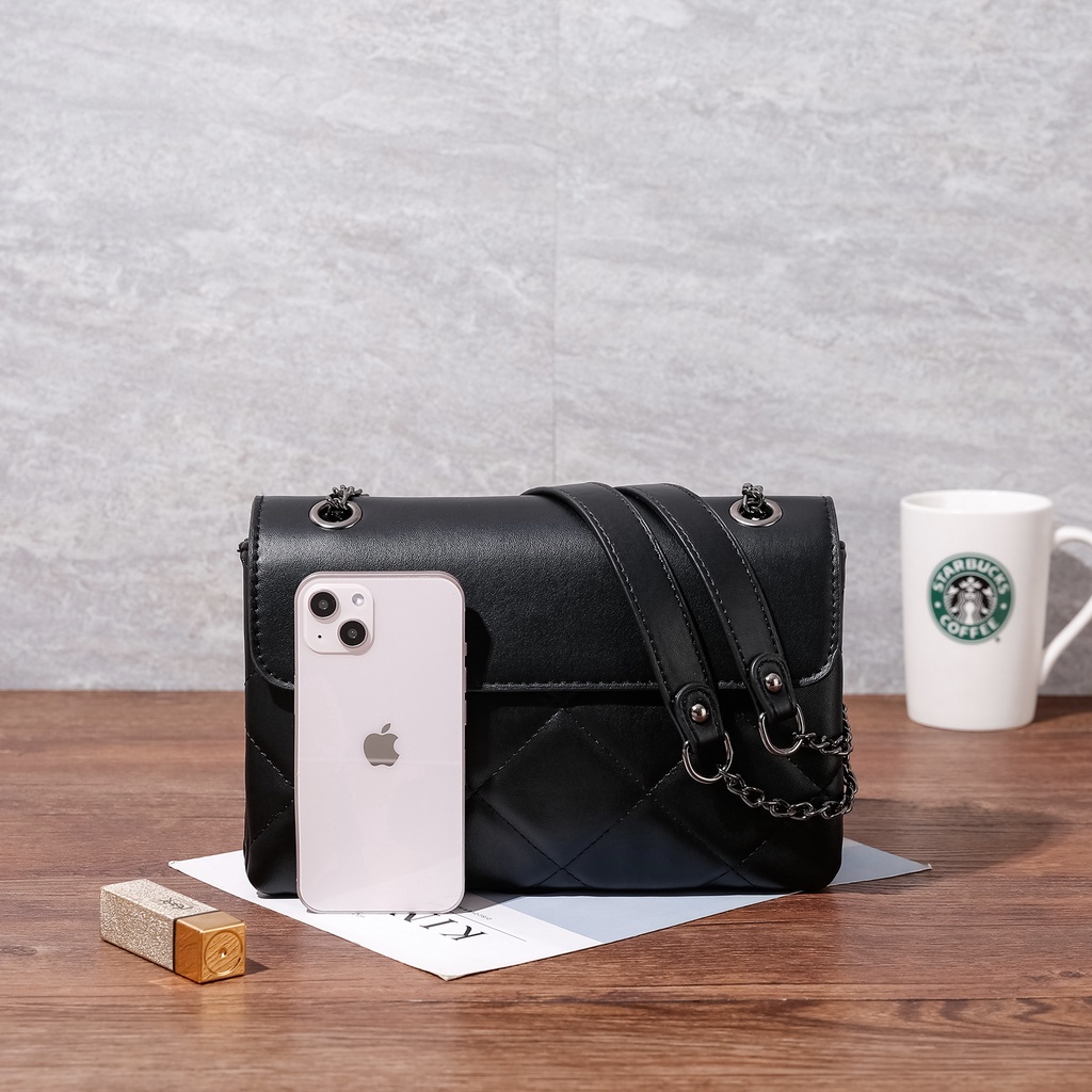 Tas Selempang Wanita Evening Bag Tali Mix Rantai Sintetis Fashion Import Shoulder Bag Kekinian Berkualitas Traco