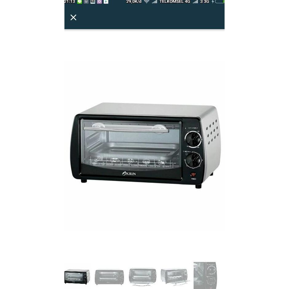 PROMO kirin oven microwave Kirin KBO-90M Oven Elektrik - 9L STOK TERBATAS