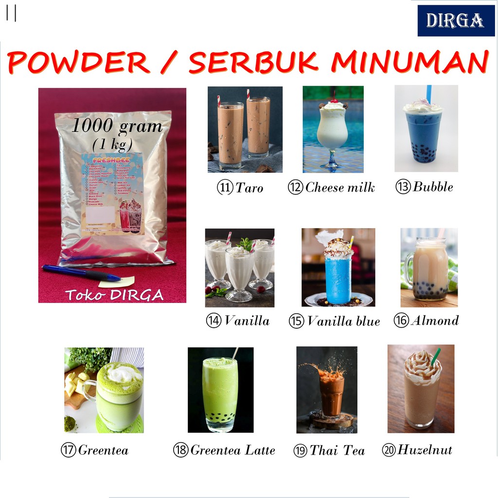 

Powder minuman / serbuk minuman / powder drink 1000 gram (1 kg)