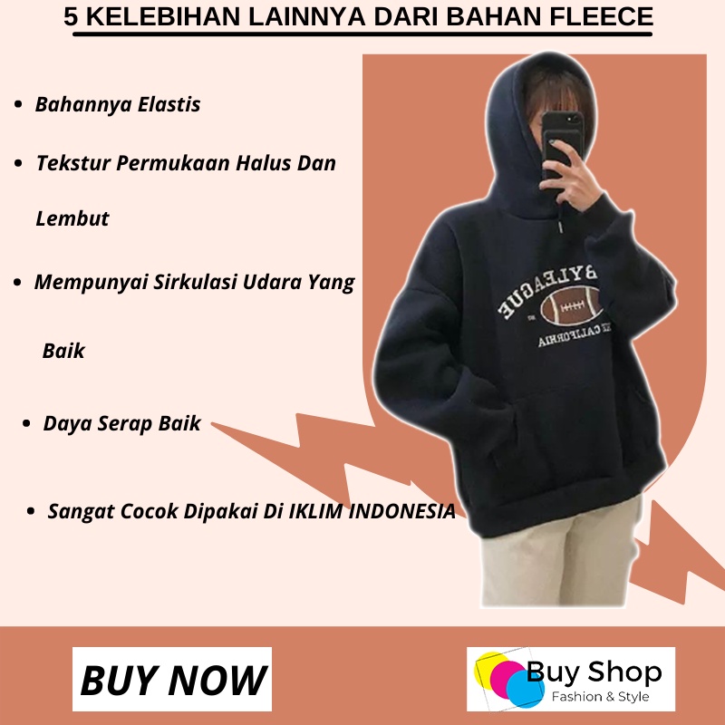 sweater hoodie wanita pria/unisex  RUGBY LEAGUE oversize sweater couple cewek cowok oversize LD 130 CM-4