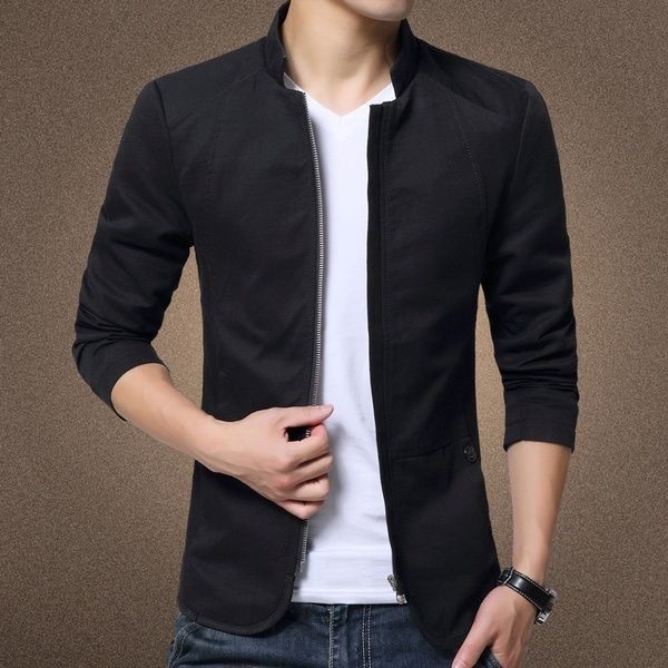 BLAZER PRIA ZIP BLACK MEN SUIT CASUAL HANGOUT NEW STYLE ORIGINA NIKAYU SLIMFIT