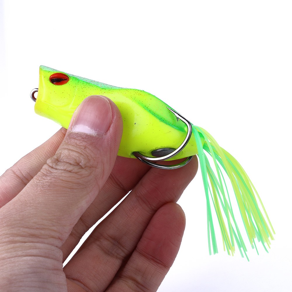 HENGJIA 1PCS Frog Fishing Lure 5cm/12g 7cm/14g Jump Soft Frog Umpan Lure Topwater Bait For Snakehead