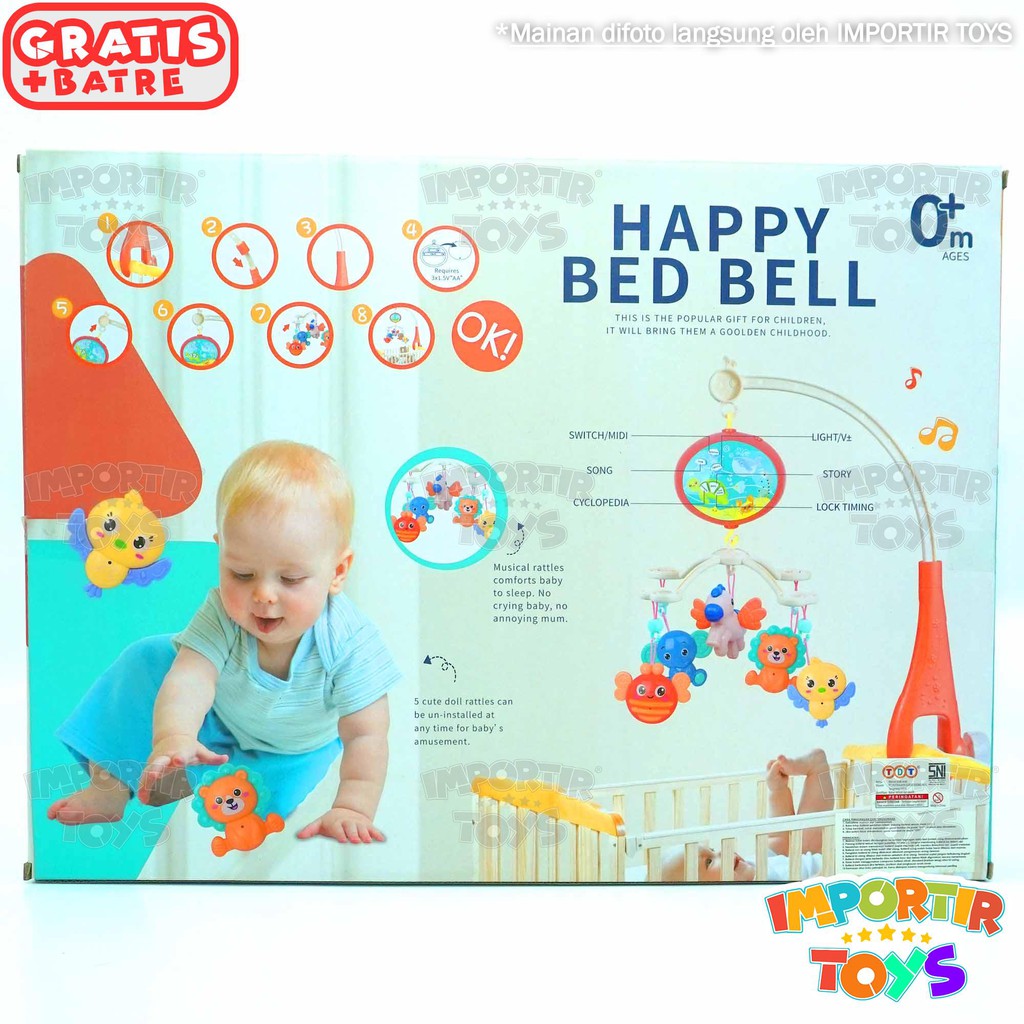 Mainan Bayi Music Box BATRE Baby Playgym KERINCINGAN HAPPY BED BELL