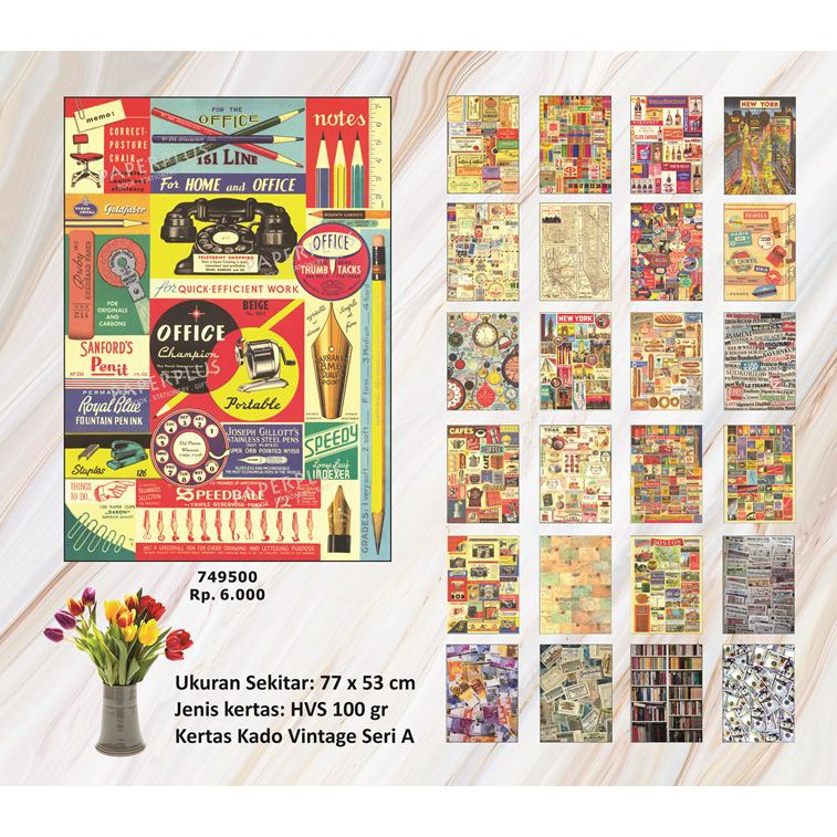 

Kertas Kado Besar Vintage Home and Office_Seri A