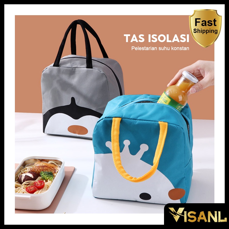 Tas Bekal Lunch Cooler Bag Box Salur Makanan Aluminium Kotak Makan Ransel Anak Karakter