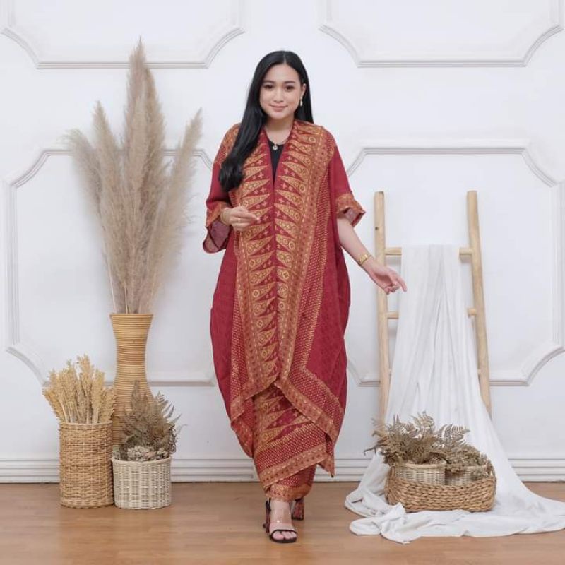 Set Auter Tunik + Rok Lilit Jupri Bahan Viscose