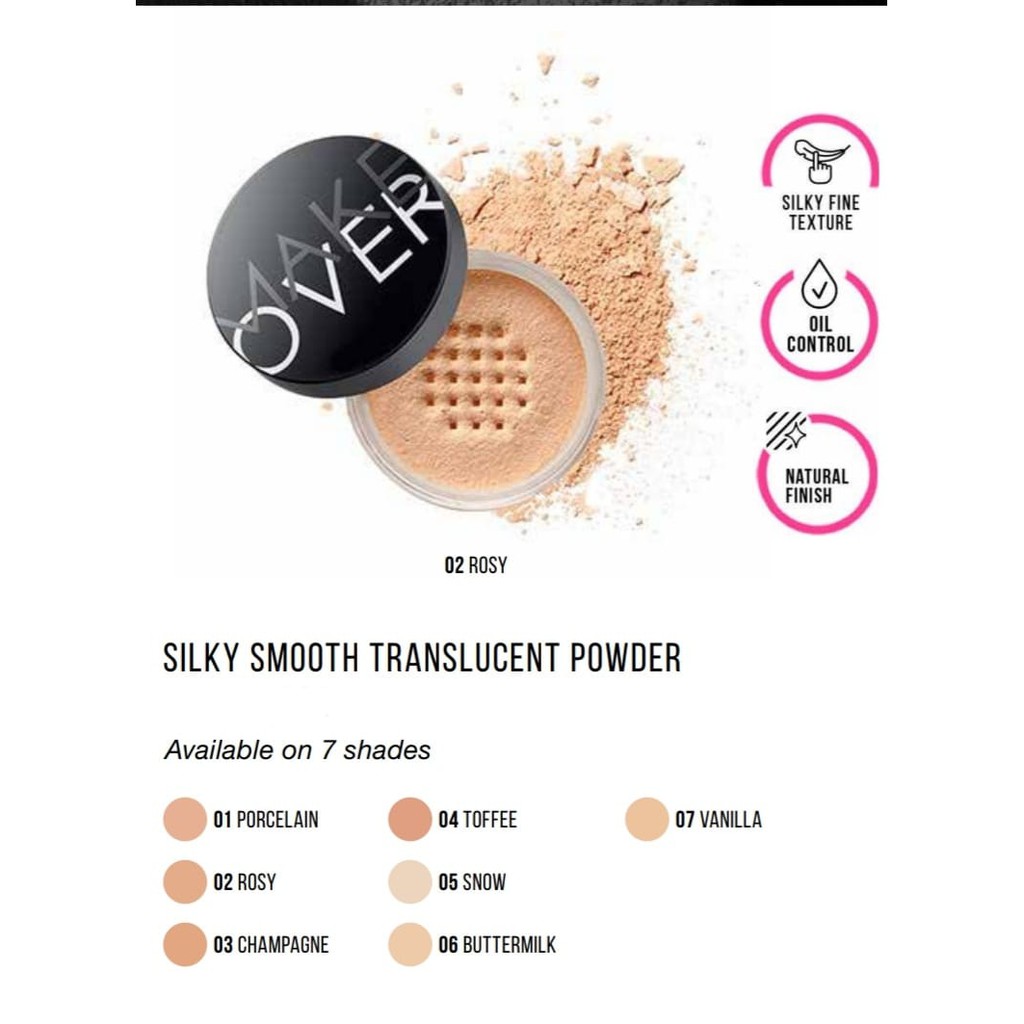 ✿ELYSABETHME✿ 𝓶𝓪𝓴𝓮𝓸𝓿𝓮𝓻 Make over translucent loose powder | bedak tabur anti luntur