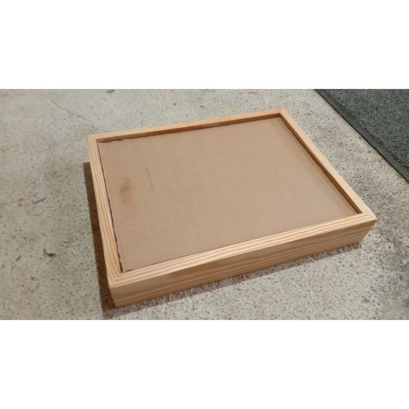 Frame 3D Double Glass A4 21x30 cm akrilik bingkai kayu jati belanda transparan