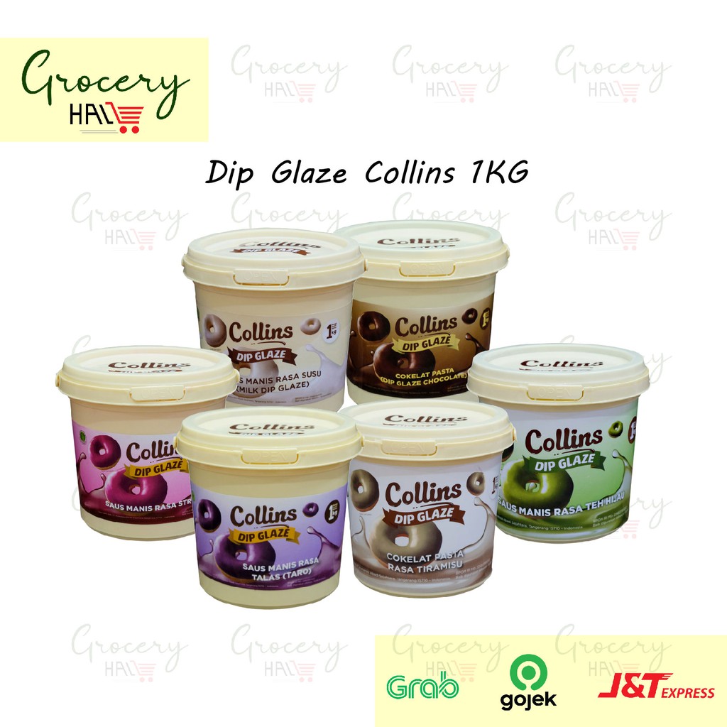 

COLLINS DIP GLAZE 1 KG ( TARO / MILK / DARK CHOCO / MATCHA / STRAWBERRY / TIRAMISU / CAPPUCHINO )