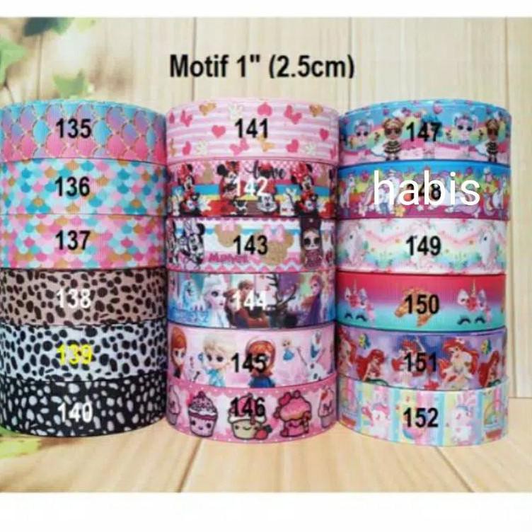 

Pita Grosgrain Motif 1" (2.5cm) scale - minnie mouse - frozen - princess - LOL - unicorn (ART. J766)