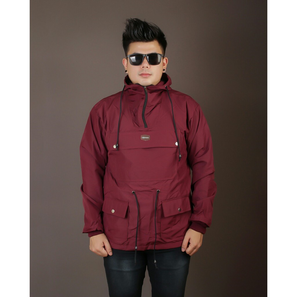 Jaket pria parasut cagoule assasin maroon djb-jaket parasut populer oka011803cs5