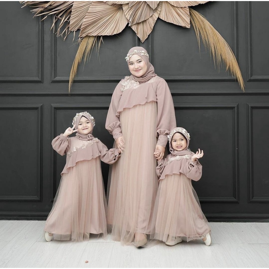 2 UKURAN / VARIASI DEWASA DAN KID SYARI REVALINA FASHION MUSLIM PAKAIAN WANITA DRESS GAMIS MAXY MAXI KR ADA VIDEO REAL PRODUK