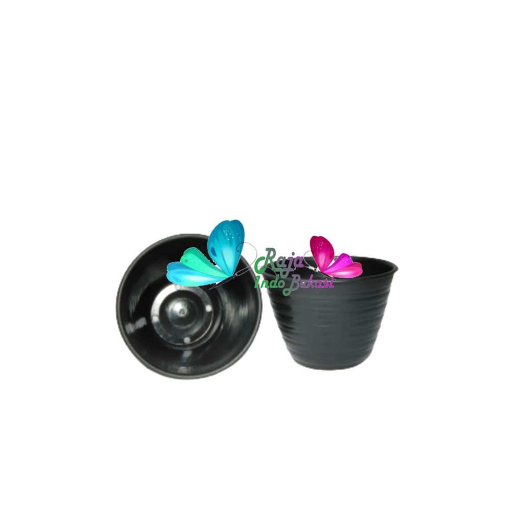 Pot Tawon Mdn 10 Cm Hitam Motif Tawon - Pot Tawon 10cm Mdn Bukan Pot Tawon Putih Pot Vas Bunga Hias