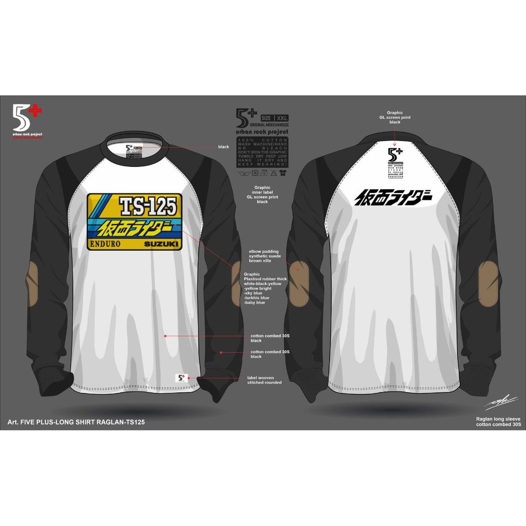 Kaos t-shirt Suzuki TS 125 raglan