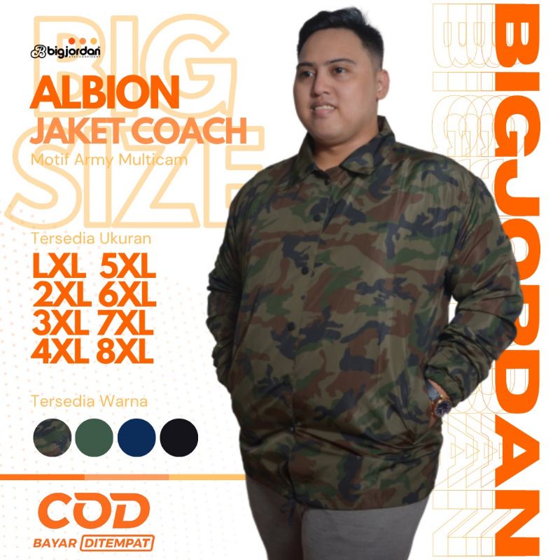 jacket parasut bigsize jaket parasut bigsize jumbo jacket army XXXL jacket pria ukuran besar jacket 