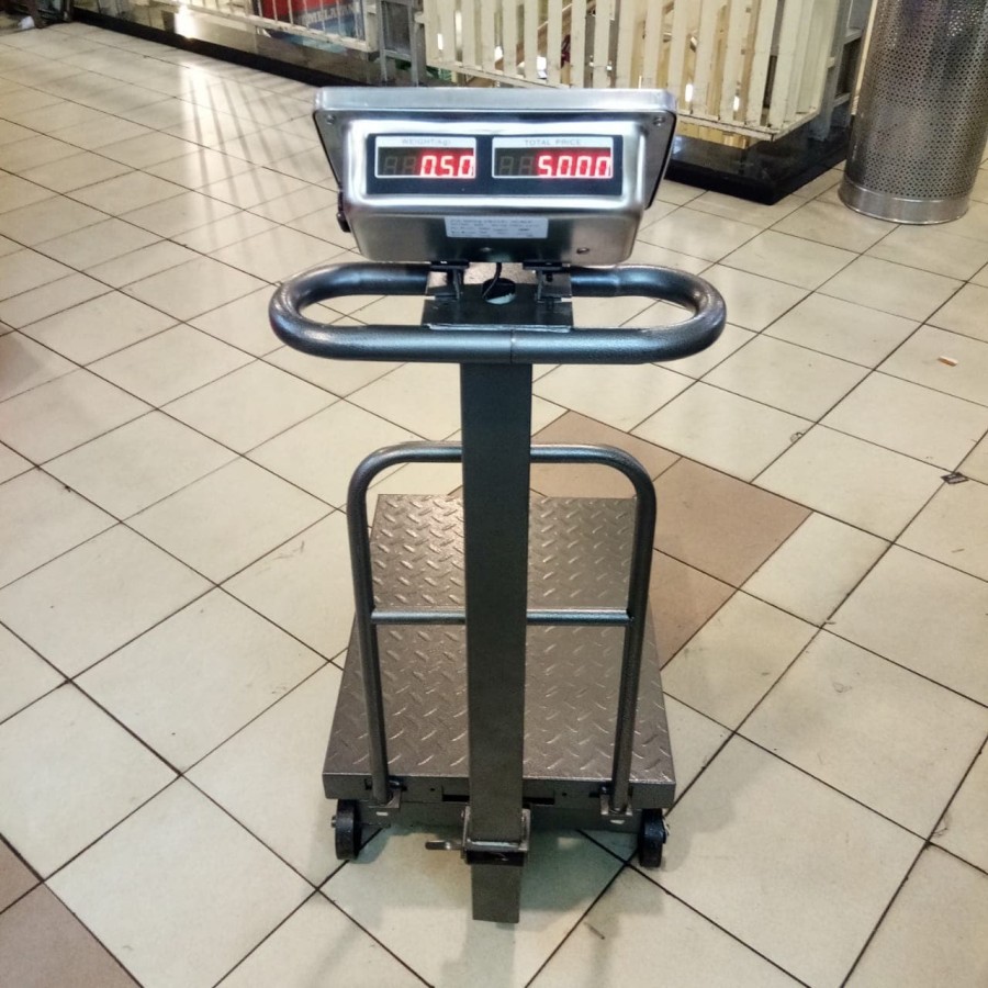 Timbangan Barang Digital 600kg Akurasi 0.1kg / Timbangan Duduk Bench Scale + RODA