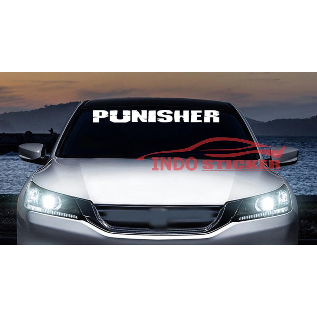 Cutting sticker mobil punisher stiker kaca mobil punisher universal