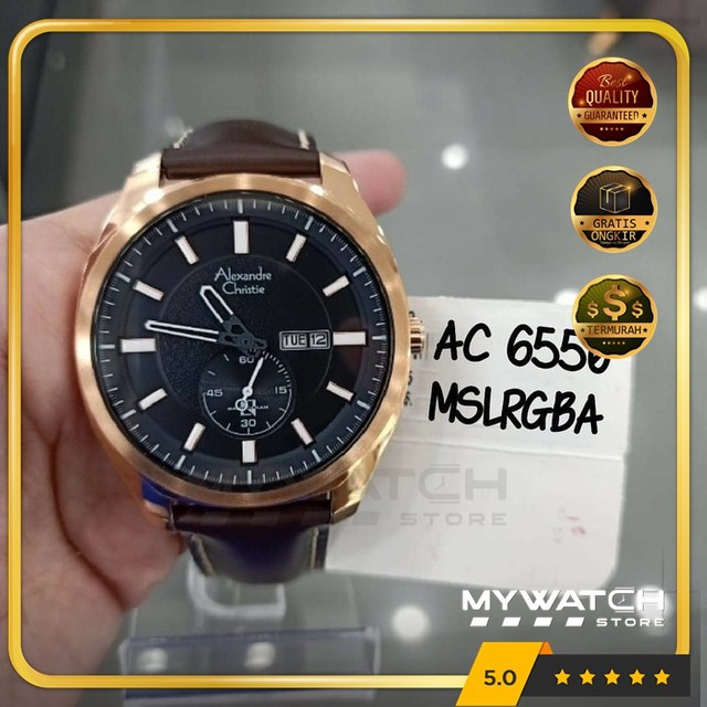 Jam Tangan Pria Ori Alexandre Christie AC 6550 Rosegold Alexander Christy