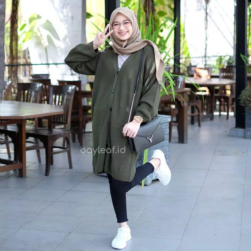 LETA KNIT LONG CARDI PREMIUM BY BAYLEAF.ID