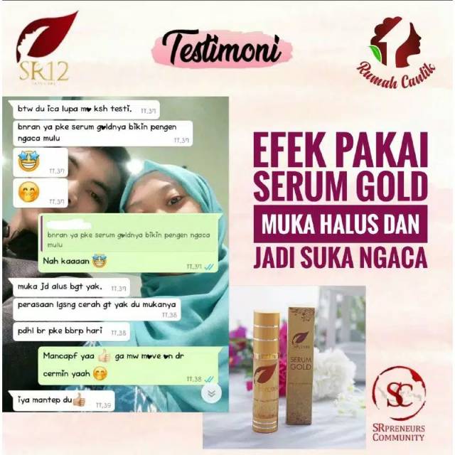 Gold Serum SR12 - Serum Glowing Antiaging - Serum Flek Hitam - Serum Pencerah Kulit BPOM