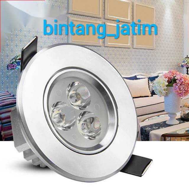 lampu downlight led 3 mata 3w /spot sorot 3watt